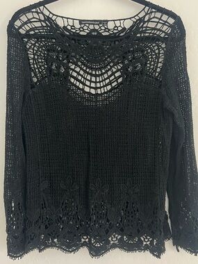 Black Crochet long Sleeve